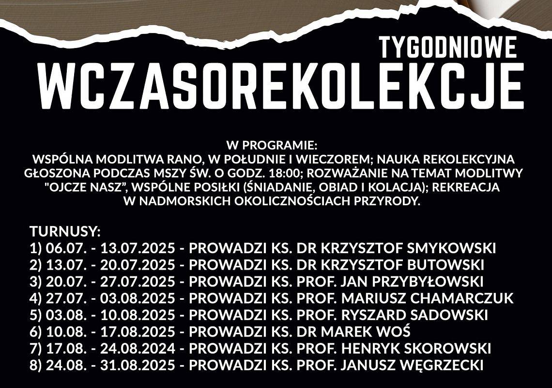 Wczasorekolekcje 2025